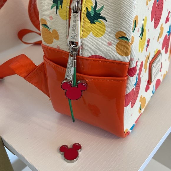 Loungefly Disney Fruit Pattern Backpack - Red, Yellow, Orange - Picture 2 of 8